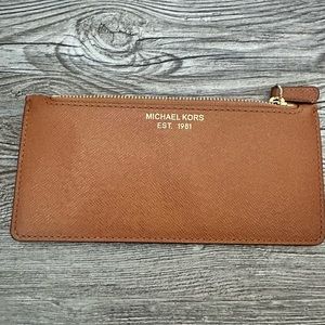 Michael Kors Saffiano Leather Zip-up Pouch Wallet
